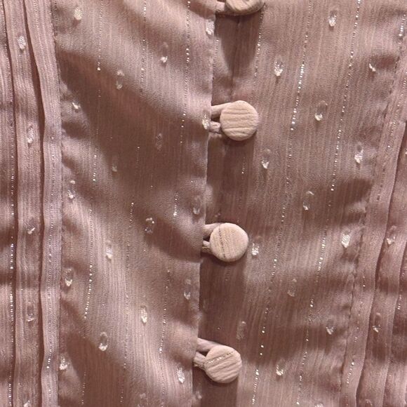 Express NWOT sheer pink and silver metallic blouse - Picture 9 of 9
